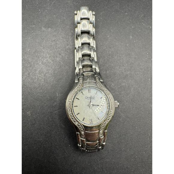 Vtg Caravelle by Bulova Silver Tone White Dial Diamond Accent Women’s Watch 24mm main image 7